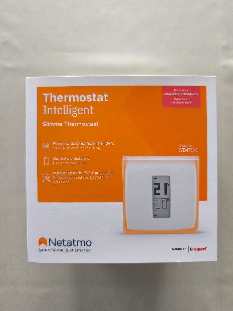 Draadloze Slimme Thermostaat Netatmo NTH01-BE-EC, Bricolage & Construction, Enlèvement, Thermostat intelligent, Comme neuf