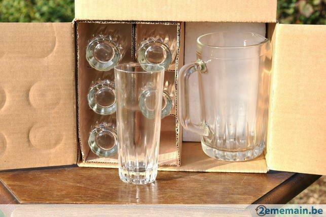 §  service a eau cruche et 6 verres neuf, Enlèvement ou Envoi, Neuf, Verre ou Verres