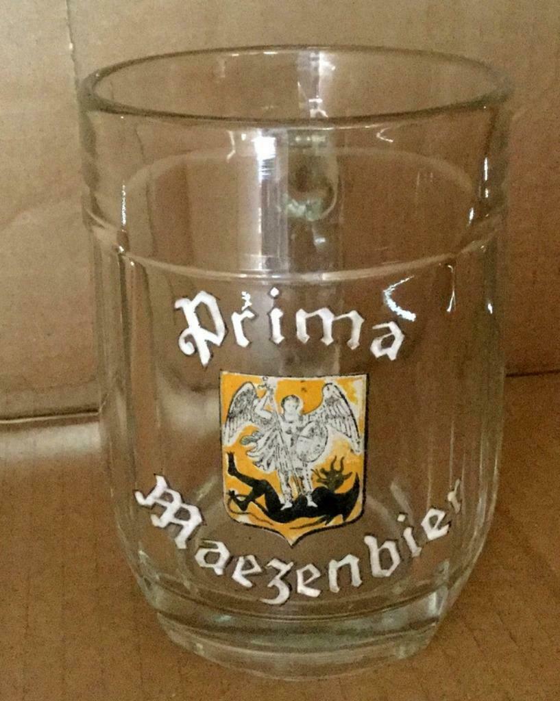 bier brouwerij kroes glas Maezenbier prima emaille, Enlèvement ou Envoi, Comme neuf, Verre à bière