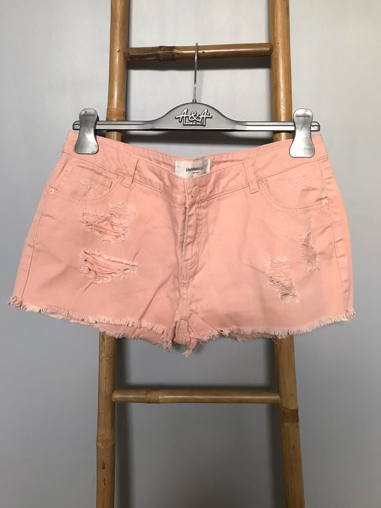 Vero Moda koraal gescheurde / holey short, maat 40, Vero Moda, Gedragen