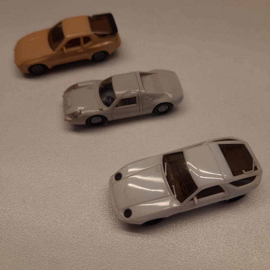3 PORSCHE 1/87 HO-scale HERPA en WIKING autootjes. PERFECT, Ophalen, Zo goed als nieuw, Auto, Herpa
