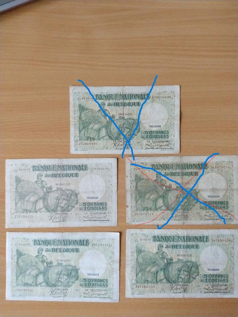 Bankbiljetten 50 francs Anto-Carte Minguet-Poortman, Enlèvement ou Envoi, Belgique, Billets en vrac