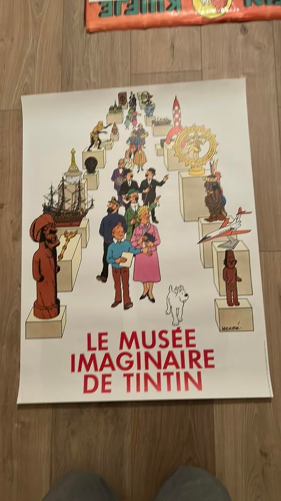 Affiche tintin musée imaginaire 1984 TITRE ROUGE, Enlèvement ou Envoi, Comme neuf