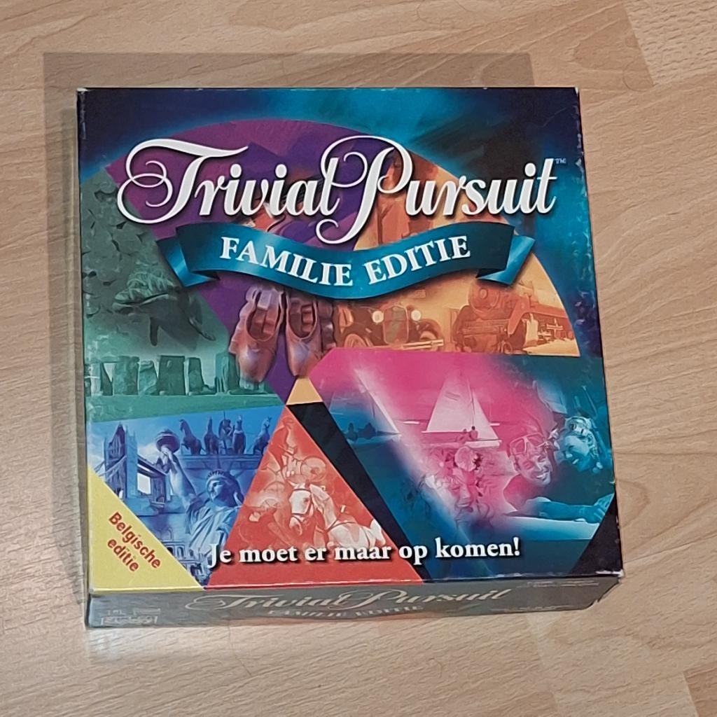Trivial Pursuit Familie editie, Belgische versie, Hobby en Vrije tijd, Vijf spelers of meer, Ophalen of Verzenden, Zo goed als nieuw