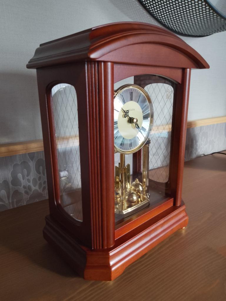BULOVA Horloge de table/ cheminée en bois ( état neuf ), Ophalen of Verzenden, Zo goed als nieuw