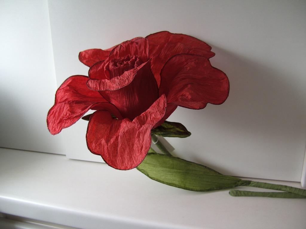BLOEMEN ROOS PAPIER GROOT 35 CM 110 LANG NIEUW, Ophalen of Verzenden, Nieuw