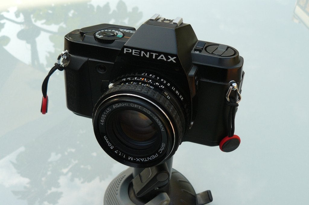 Zwarte Pentax P30 – Pentax 50mm f/1.7, Ophalen of Verzenden, Gebruikt, Spiegelreflex, Pentax