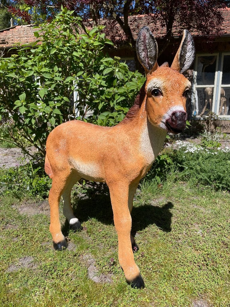 Tuinbeeld Ezel, tuin, boerderij, vijver, dierentuin 100cm, Ophalen, Nieuw, Kunststof, Dierenbeeld