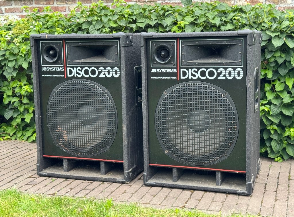 2x JBSYSTEMS Disco 200 Speakers, Ophalen, Zo goed als nieuw, 150 watt of meer, Vloerstaande luidspreker