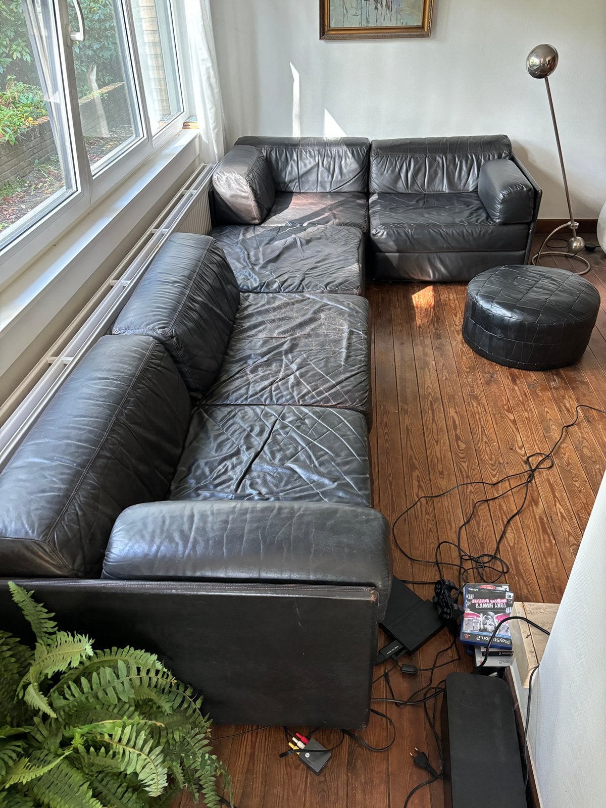 Vintage modulaire sofa de sede ds76 stijl leer, Ophalen, Zo goed als nieuw, Leer