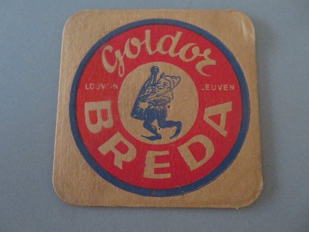 bierviltje Goldor Breda Leuven, Ophalen of Verzenden, Zo goed als nieuw, Viltje(s), Overige merken