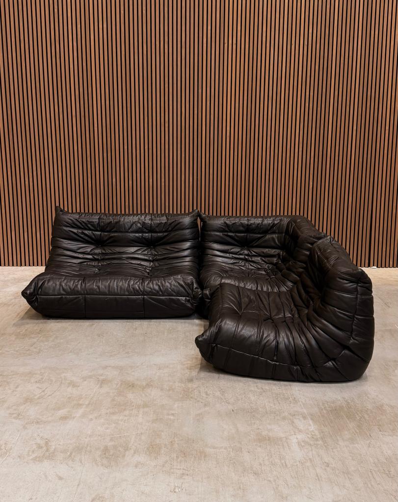 Ligne Roset Togo Modulaire Bankstel Set | vol aniline leder, Ophalen of Verzenden