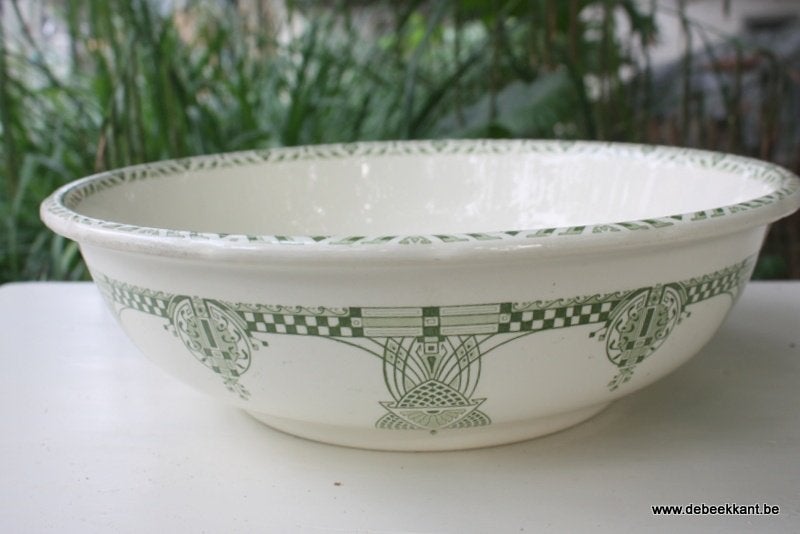 Retro antieke oude art nouveau lampetset Boch Hongrois, Ophalen of Verzenden
