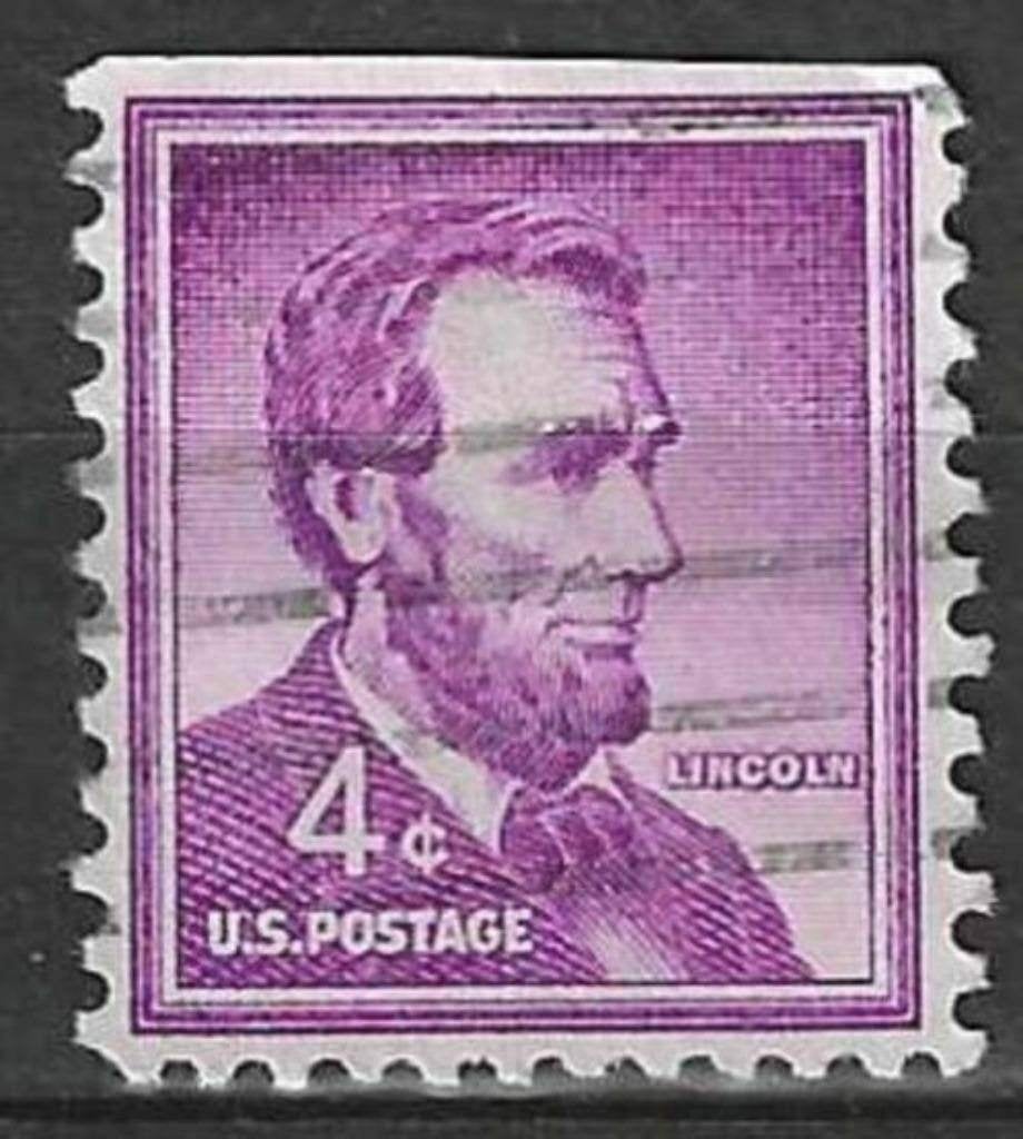 États-Unis 1954 - Yvert 589 - Abraham Lincoln (ST), Envoi, Affranchi