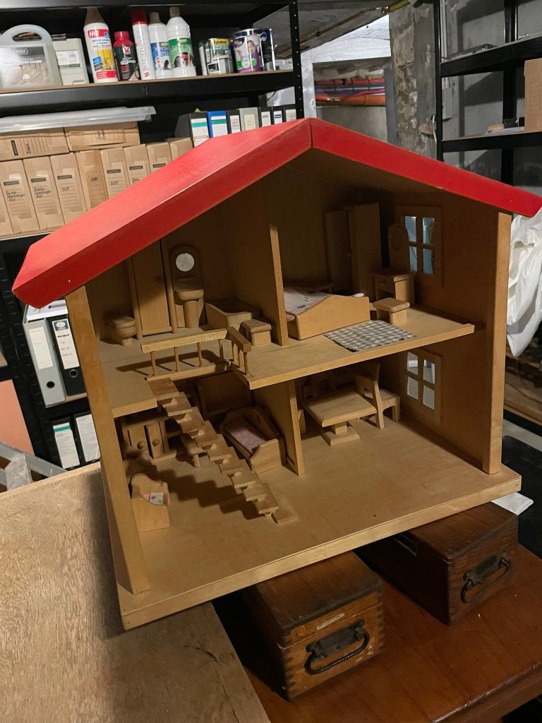 Vintage houten poppenhuis, Ophalen, Gebruikt, Poppenhuis