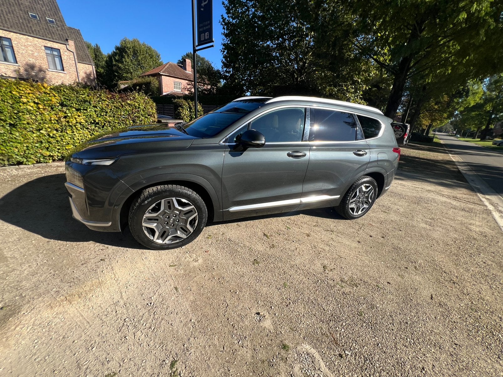 Hyundai santa fe 2022 phev 4wd trekhaak, Auto's, Automaat, Dealer onderhouden, Santa Fe, Leder