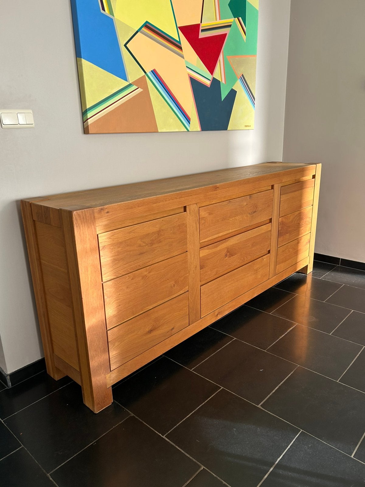 Massief eik dressoir, Ophalen, Gebruikt, Eikenhout, Met lade(s)
