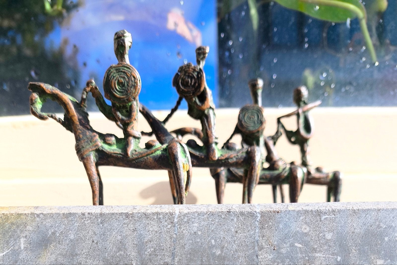 Vintage African Bronze Sculpture - Sao Kotoko Equestrian War, Enlèvement ou Envoi, Comme neuf