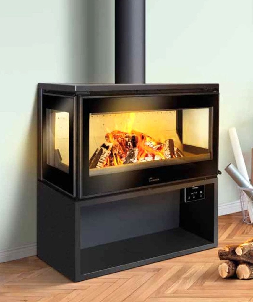 Lacunza Paris 700 CL avec chaufferie en fonte + ventilateur, Maison & Meubles, Enlèvement ou Envoi, Neuf, Cheminée sur pied, Cheminée au bois