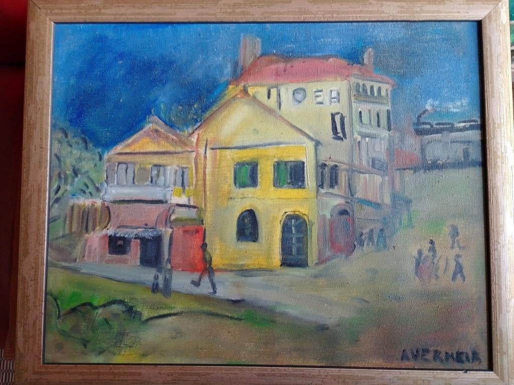 Alfons Vermeir  1905 - 1994   Stadsgezicht Antwerpen Avond, Envoi