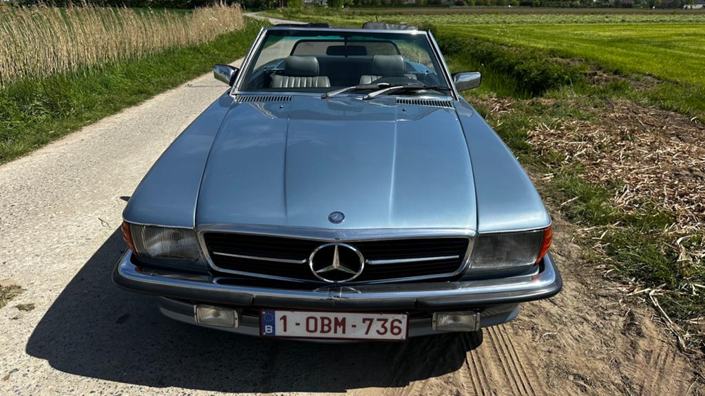 Belgische Mercedes SL280 diamantblauw 1976 met hardtop, Achat, Vitres électriques, Automatique, Particulier