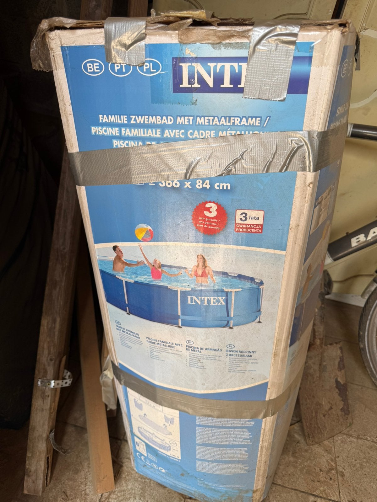 Intex opzet zwembad 366 x 84, Ophalen, Gebruikt, 200 tot 300 cm, 80 tot 120 cm