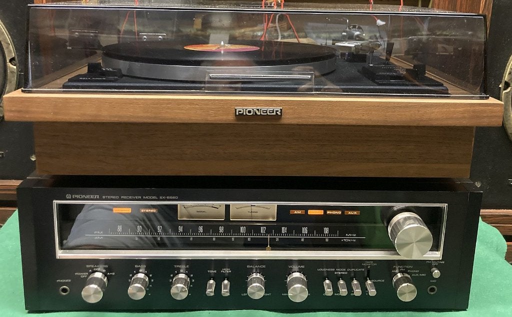 Pioneer SX-5560 receiver + Pioneer PL-A35 platenspeler, Tuner ou Radio, Comme neuf, Enlèvement, Pioneer