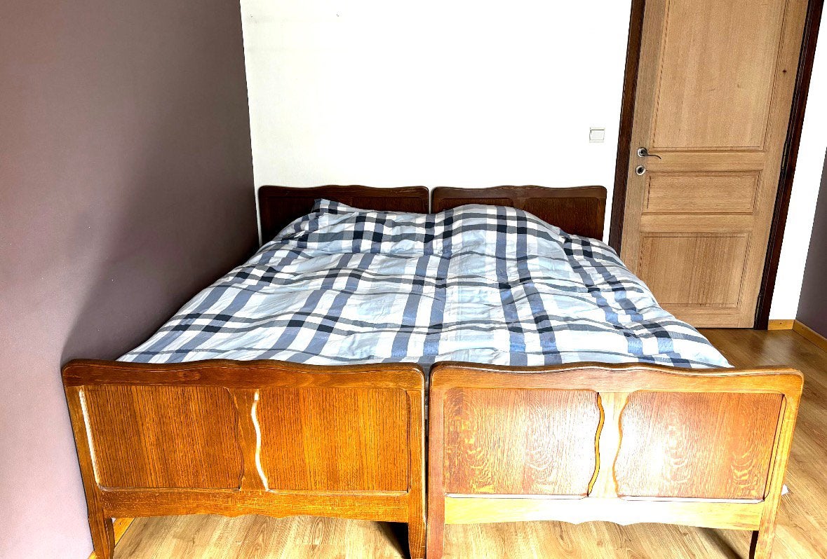Gratis 2x eenpersoonsbed., Huis en Inrichting, Ophalen, Gebruikt