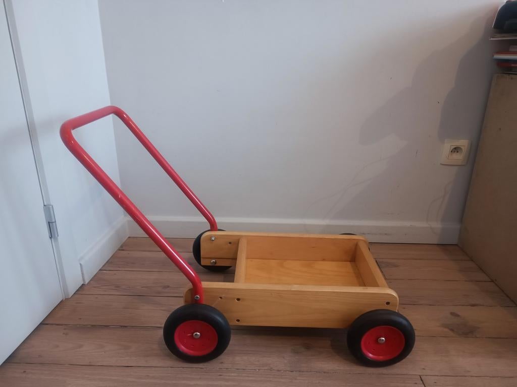 Van Bueren houten kinderwagen met loopstandaard, Ophalen, Gebruikt
