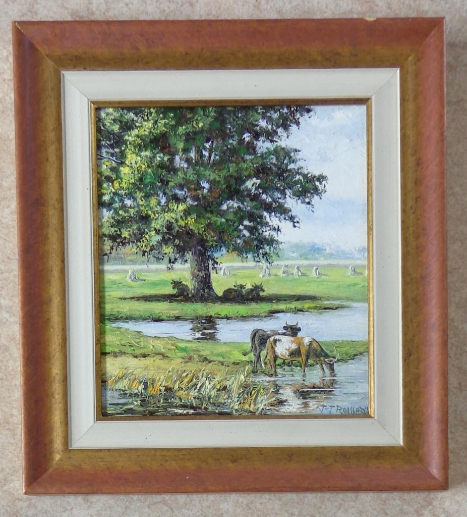 JEAN-JACQUES ROUSSEAU / MARECAGES / OLIEVERF / 44x40cm KADER, Ophalen of Verzenden