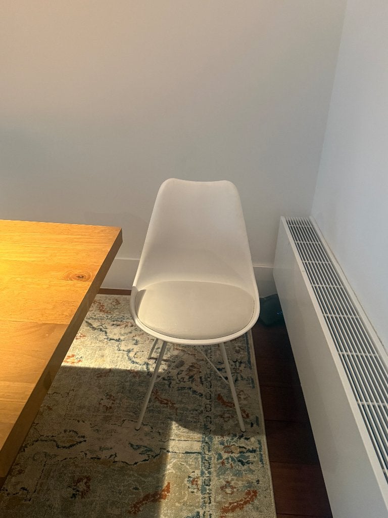 chaises de table à manger, Maison & Meubles, Cuir, Scandinavisch, Enlèvement, Blanc