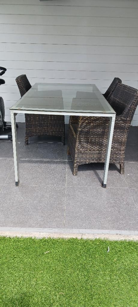 tuintafel gratis, Tuin en Terras, Ophalen, Gebruikt, Rechthoekig, Aluminium