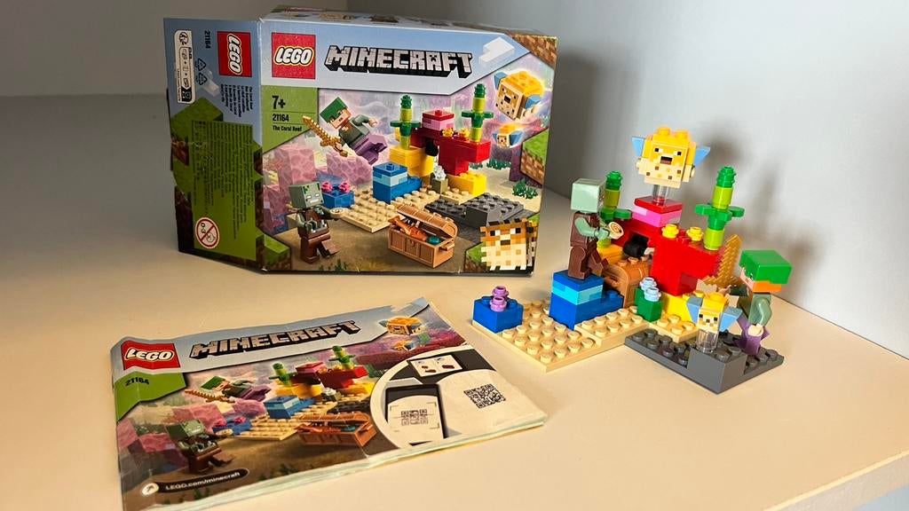 LEGO Minecraft -The Coral Reef - Koraalrif - 21164, Kinderen en Baby's, Speelgoed | Duplo en Lego, Zo goed als nieuw, Lego, Complete set