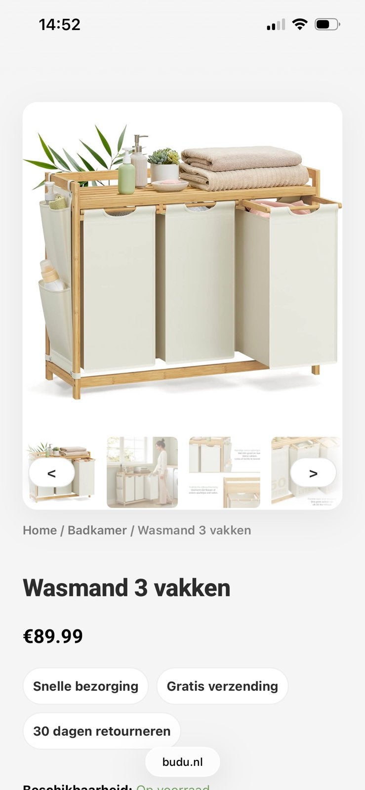 Budu wasmand, Neuf, Autres marques, Enlèvement, Panier à linge