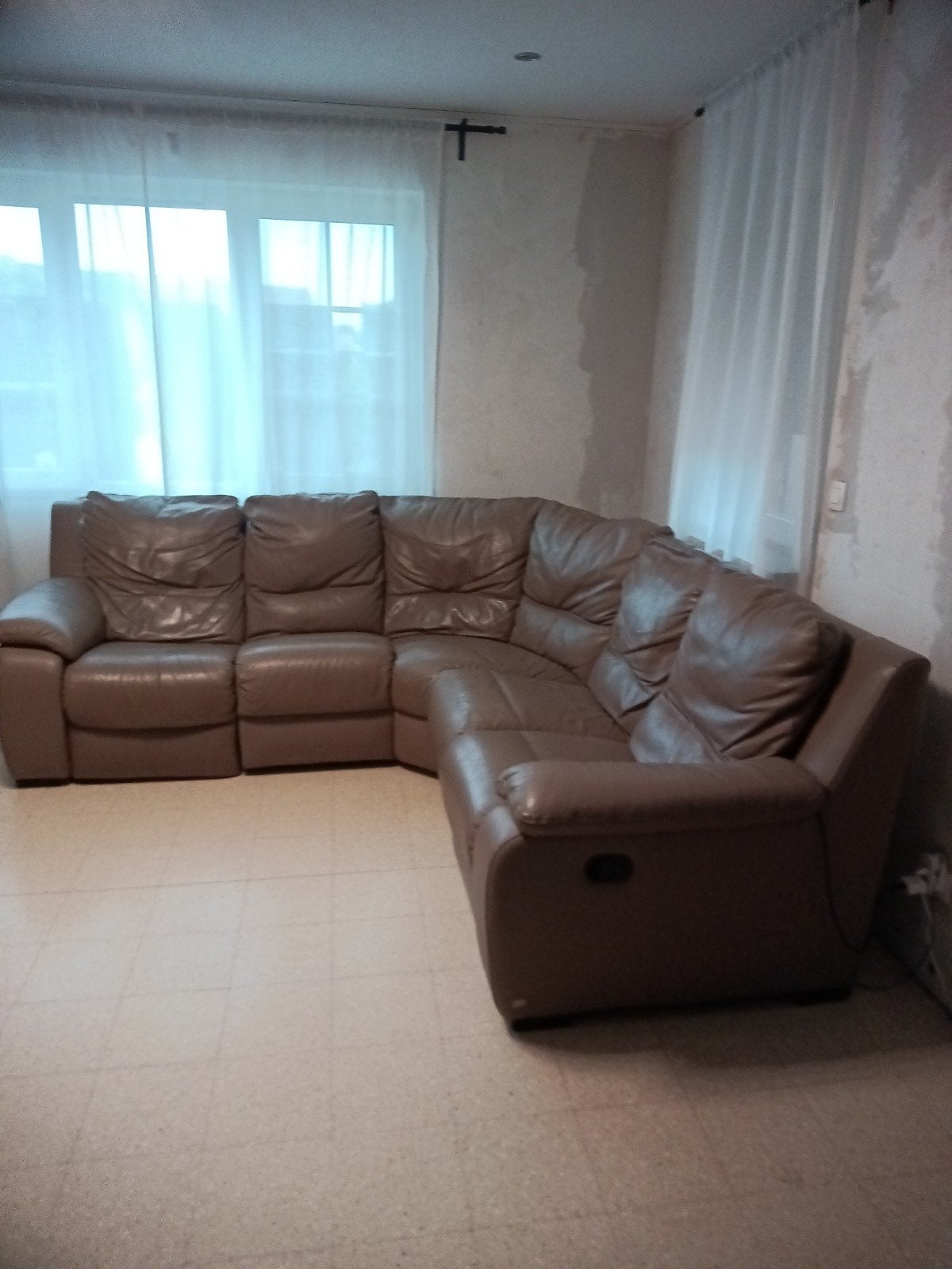 lederen hoeksalon / hoekzetel, Enlèvement, Utilisé, Cuir
