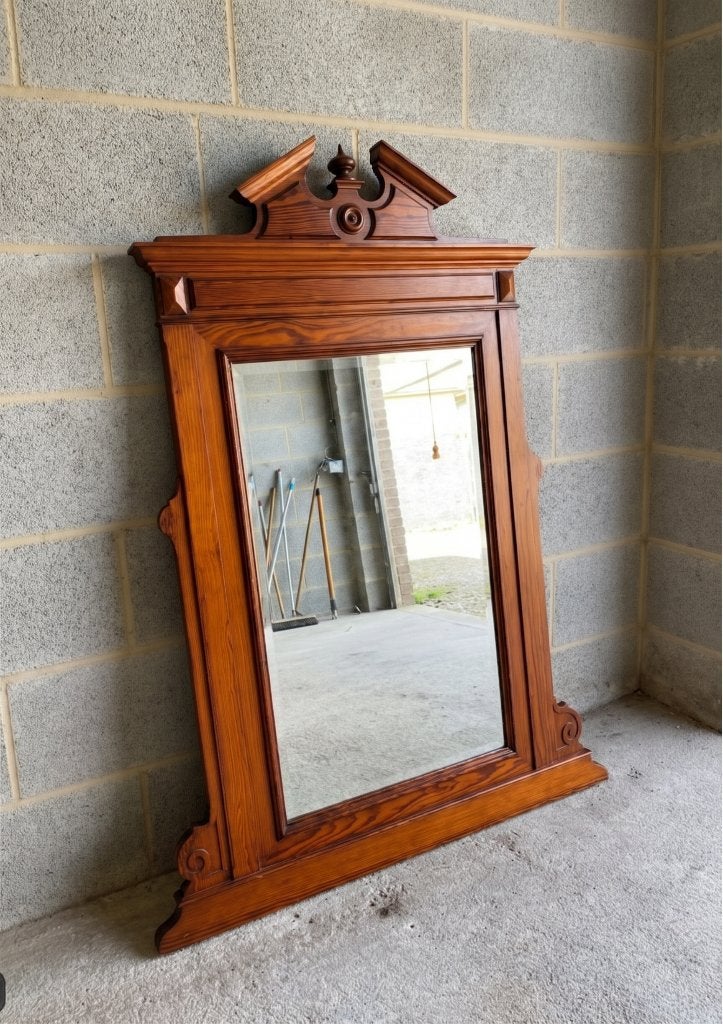 miroir ancien dans un cadre en bois, Enlèvement, Rectangulaire, 100 à 150 cm