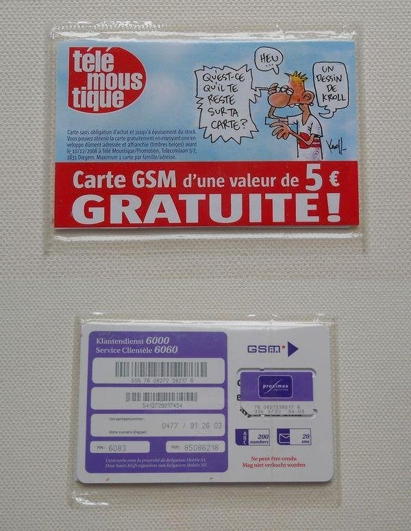 Carte SIM pour GSM (PERIMEE !) pour collectionneurs - Kroll, Enlèvement, Utilisé