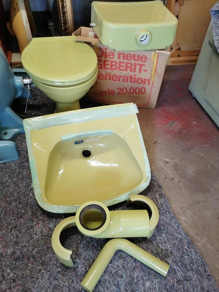 Vintage toilet lavabo 70er jaren old stock, Ophalen, Toilet