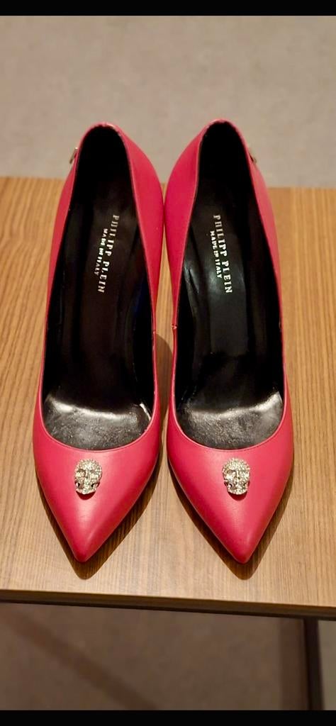 Escarpins Philipp plein., Kleding | Dames, Ophalen, Pumps, Zo goed als nieuw, Rood