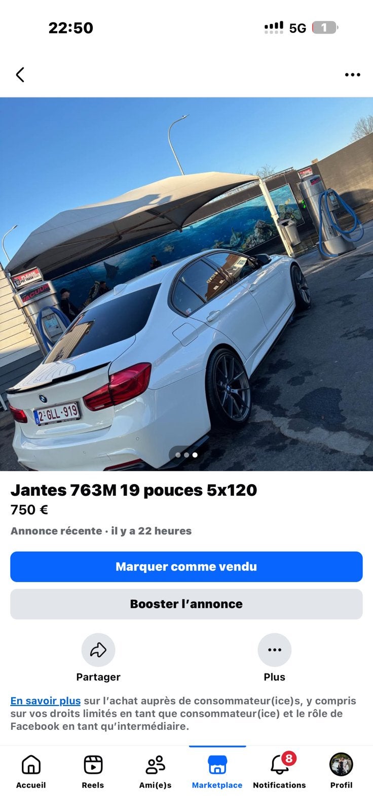 Jantes bmw 763M cs, Pneus et Jantes, Pneus été, Utilisé, 19 pouces