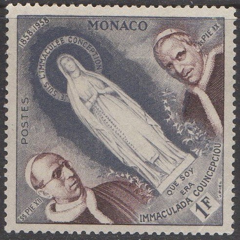 Monaco - Eeuwfeest verschijning Maagd Maria 1858-1958, Postzegels en Munten, Ophalen of Verzenden, Monaco, Postfris