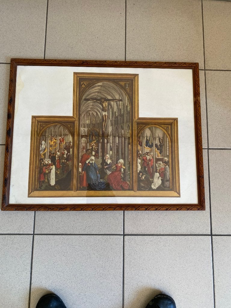 ingekaderde afbeelding van Lam Gods van Van Eyck, Enlèvement