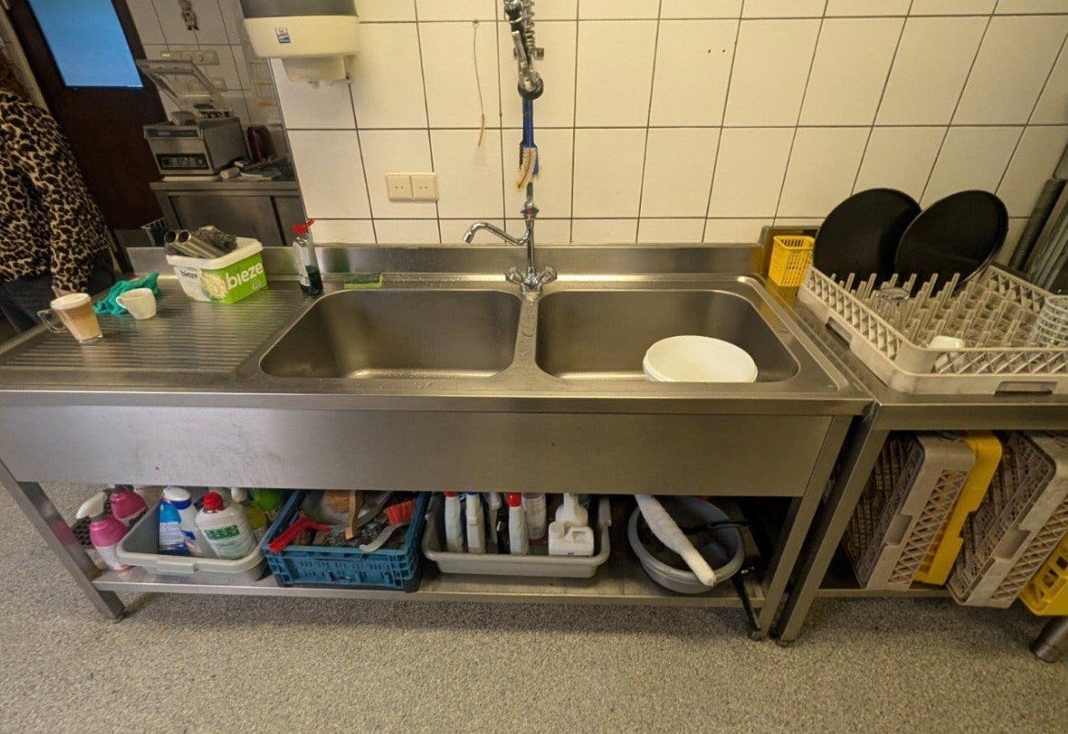 Inox spoelbak horeca, Ophalen, Gebruikt, Wassen en Drogen
