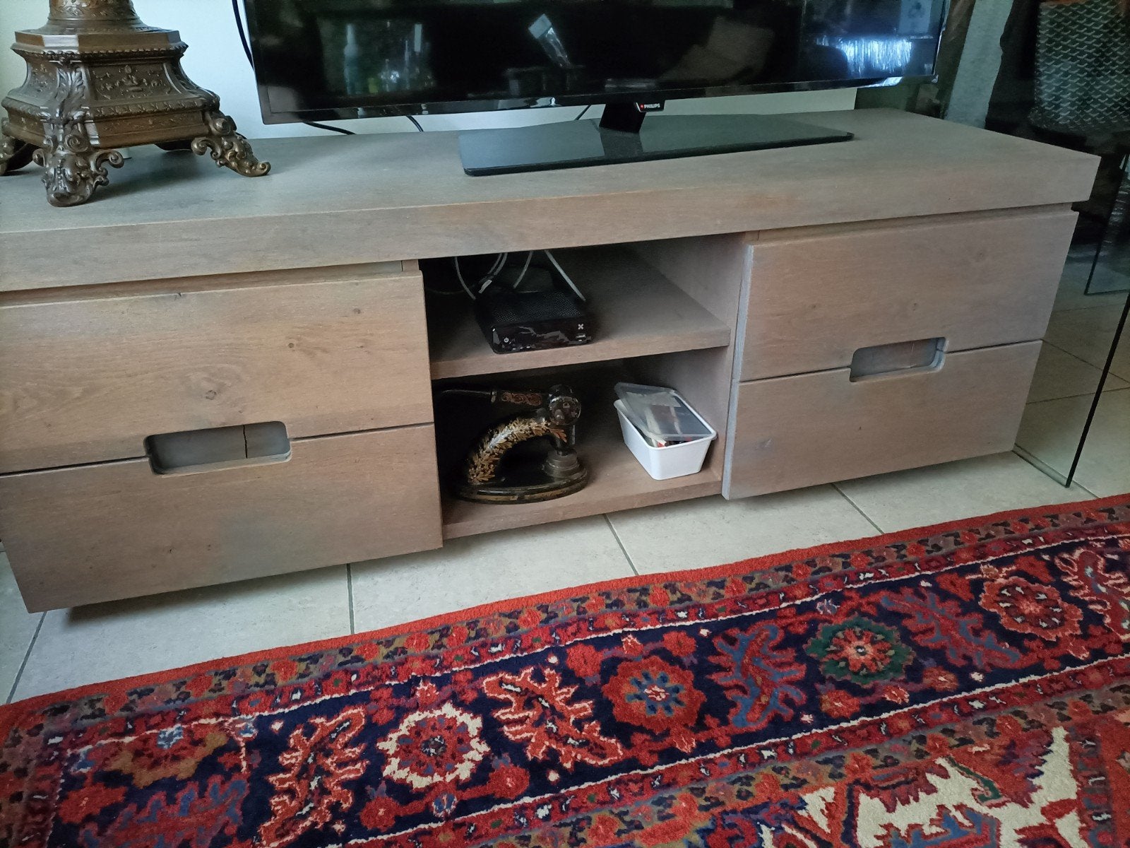 Tv kast met schuifdeuren in goede staat,25€,, Maison & Meubles, Enlèvement