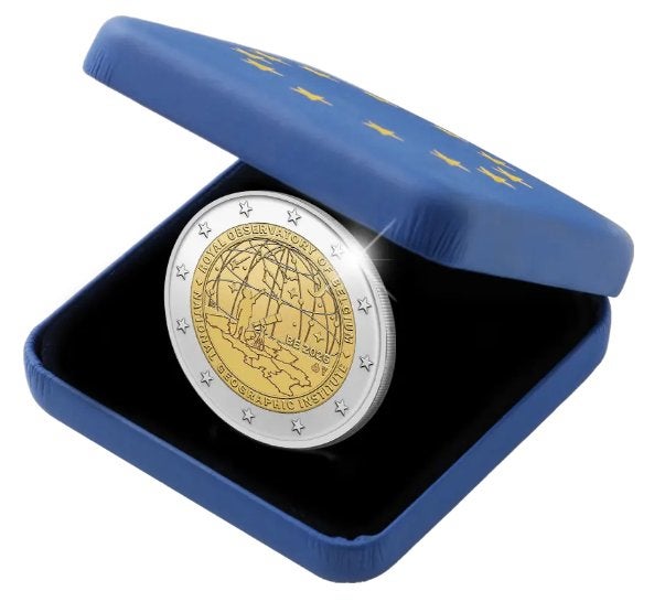 2 euro België 2026 NGI & Sterrenwacht PROOF in etui, Ophalen of Verzenden, België, 2 euro