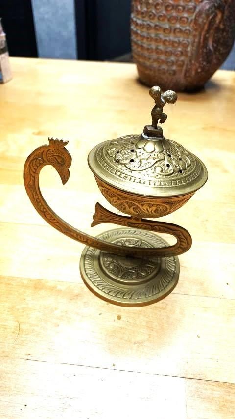 Magnifique ancien porte encens doré, Enlèvement ou Envoi