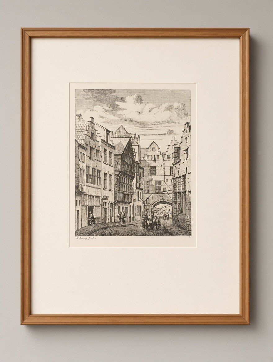 Jan Theodore Jozef Linnig - Palingbrug, Antiek en Kunst, Kunst | Etsen en Gravures, Ophalen of Verzenden, Ets