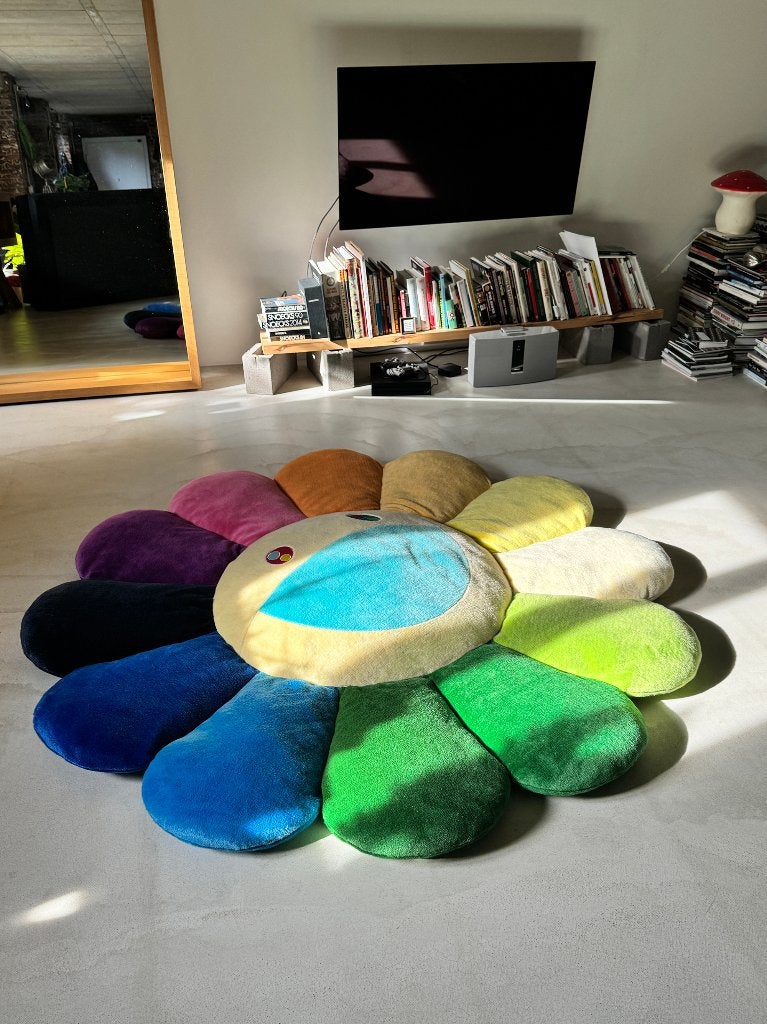 Coussin à fleurs Takashi Murakami 2M, Neuf, Coussin décoratif, Rond, Double face