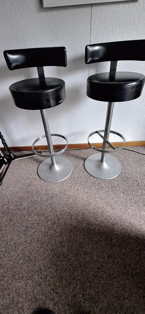 Retro barstoelen, Ophalen, Gebruikt, Met voetsteun, Metaal