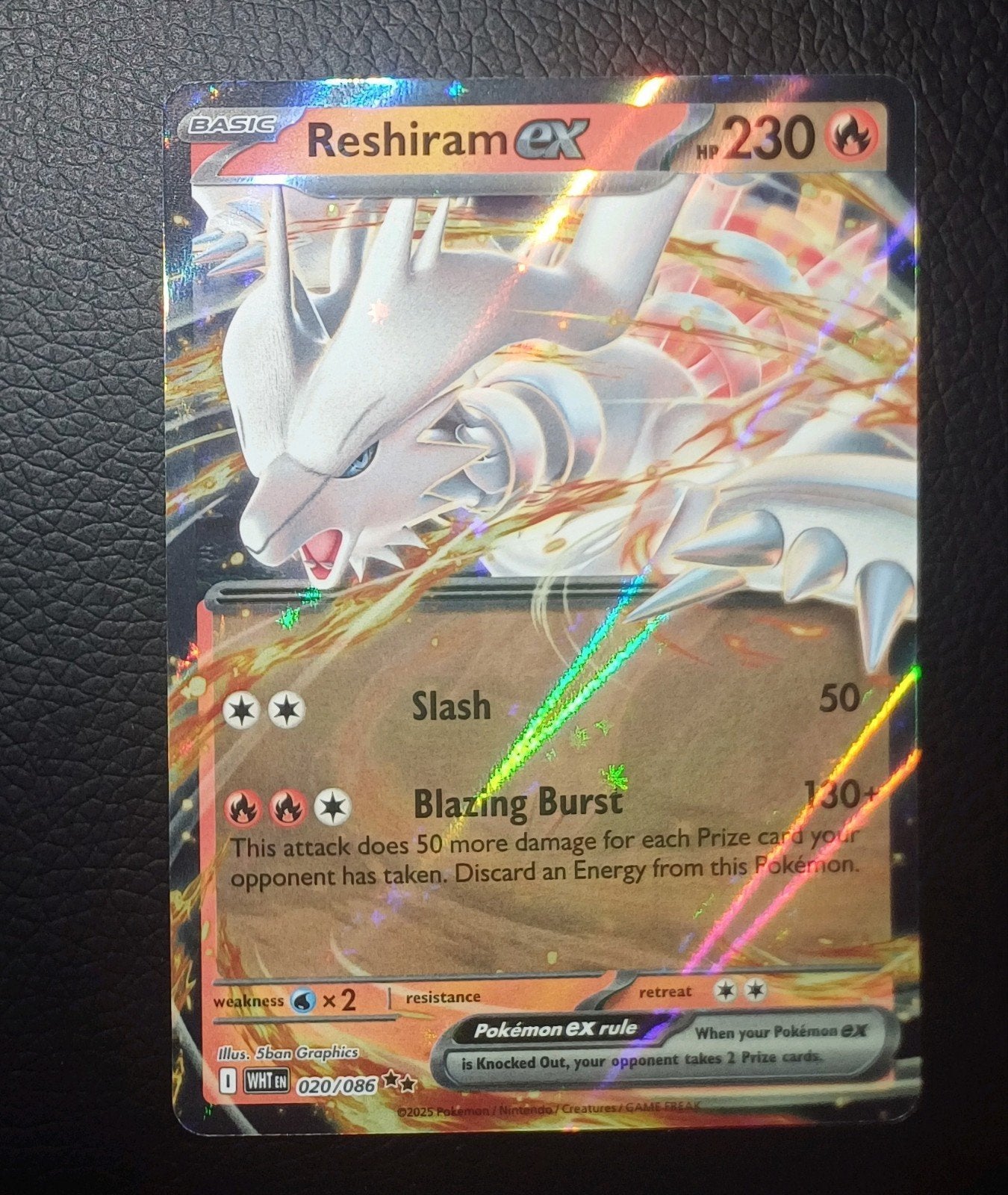 Modern Era: Reshiram Ex 020/086 White Flare, Ophalen of Verzenden
